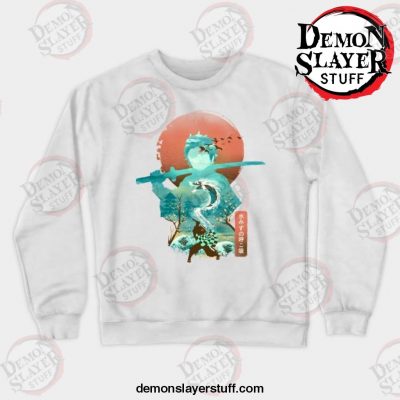 ukiyo e breath of water crewneck sweatshirt white s 633 - Demon Slayer Merch | Demon Slayer Stuff