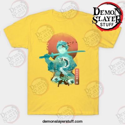 ukiyo e breath of water t shirt yellow s 952 - Demon Slayer Merch | Demon Slayer Stuff