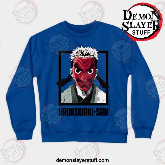urokodaki san crewneck sweatshirt blue s 664 - Demon Slayer Merch | Demon Slayer Stuff