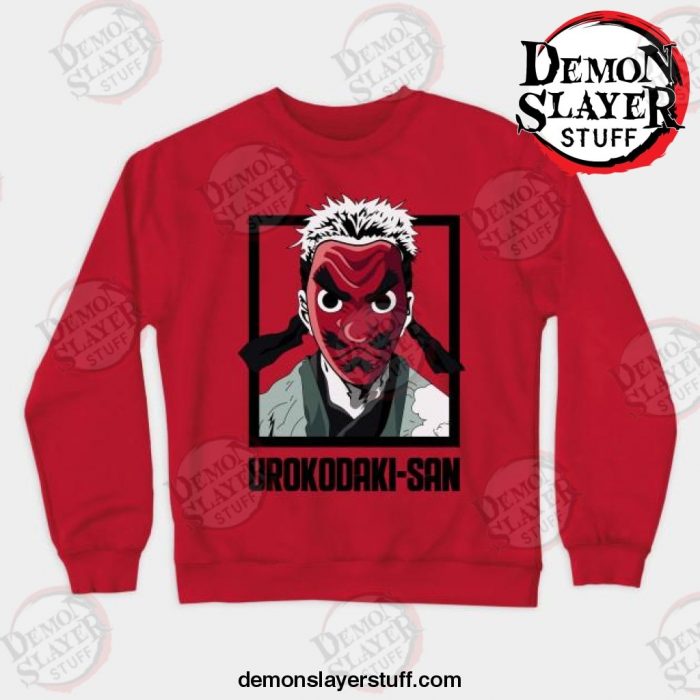 urokodaki san crewneck sweatshirt red s 137 - Demon Slayer Merch | Demon Slayer Stuff