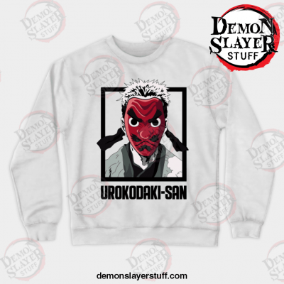 urokodaki san crewneck sweatshirt white s 600 - Demon Slayer Merch | Demon Slayer Stuff