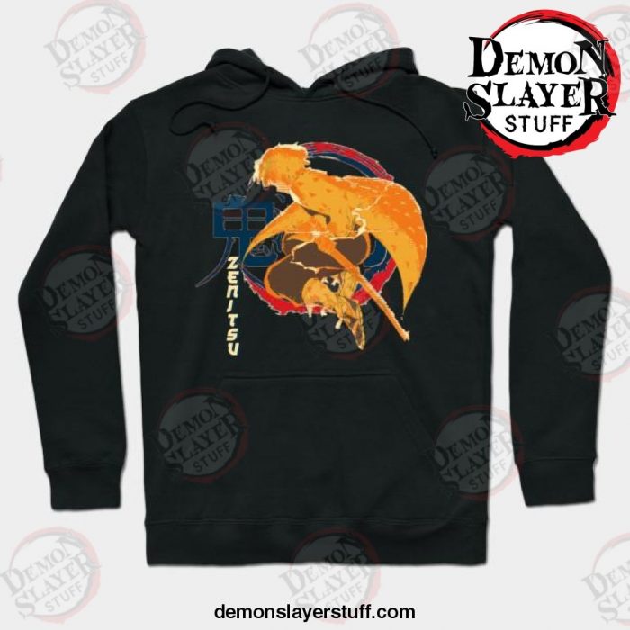 zenitsu agatsuma kimetsu no yaiba hoodie black s 850 - Demon Slayer Merch | Demon Slayer Stuff