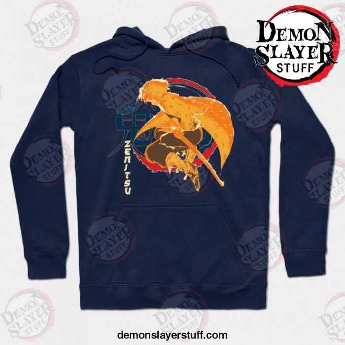 zenitsu agatsuma kimetsu no yaiba hoodie navy blue s 404 - Demon Slayer Merch | Demon Slayer Stuff