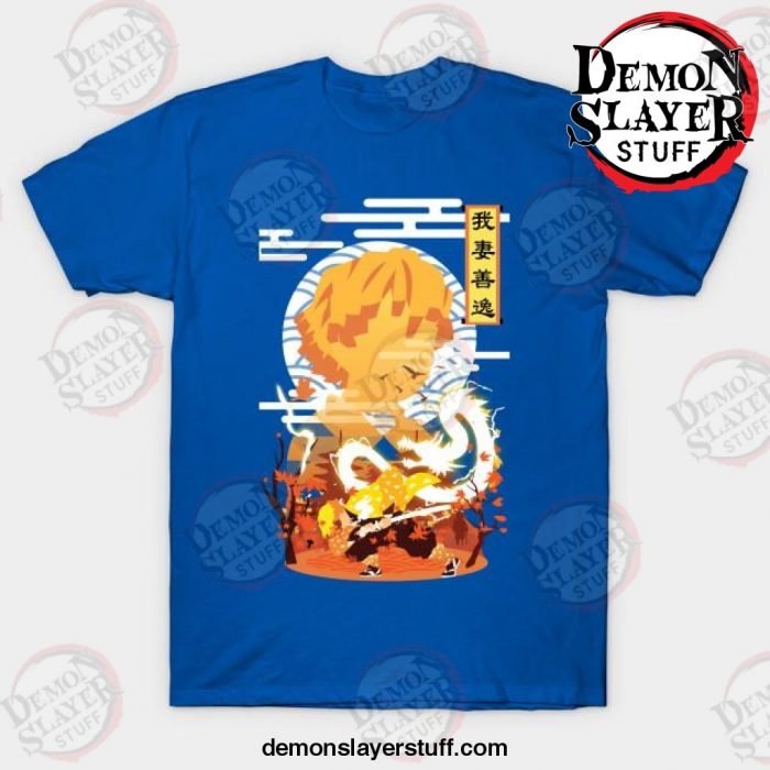 zenitsu agatsuma negative space t shirt blue s 407 - Demon Slayer Merch | Demon Slayer Stuff