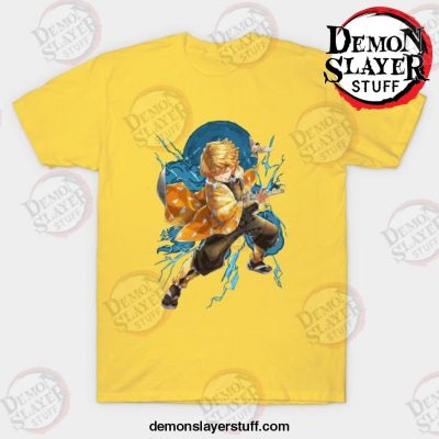 zenitsu blue thander demon slayer t shirt yellow s 115 - Demon Slayer Merch | Demon Slayer Stuff