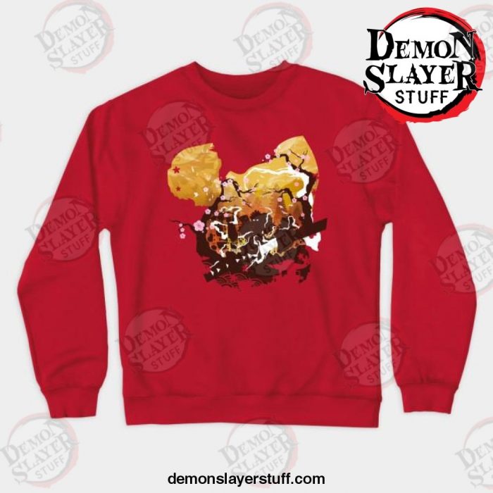 zenitsu demon slayer crewneck sweatshirt red s 552 - Demon Slayer Merch | Demon Slayer Stuff
