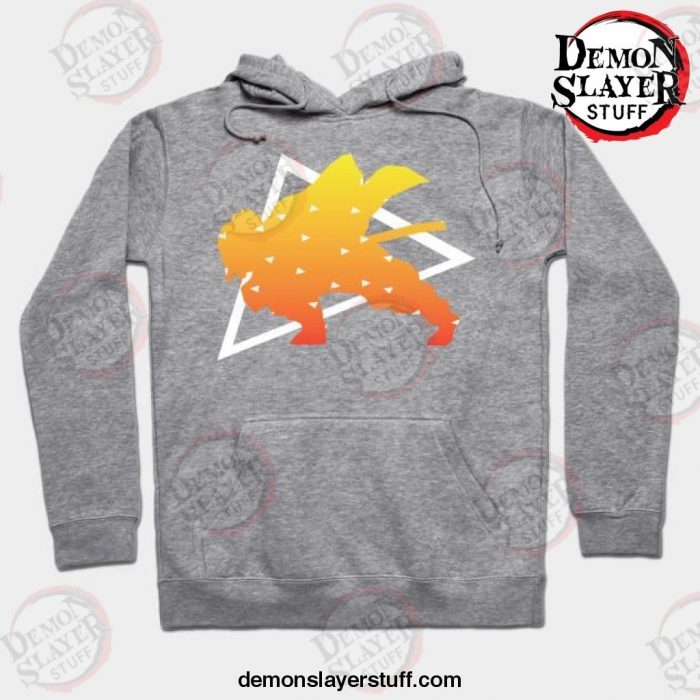 zenitsu silhouette hoodie gray s 795 - Demon Slayer Merch | Demon Slayer Stuff