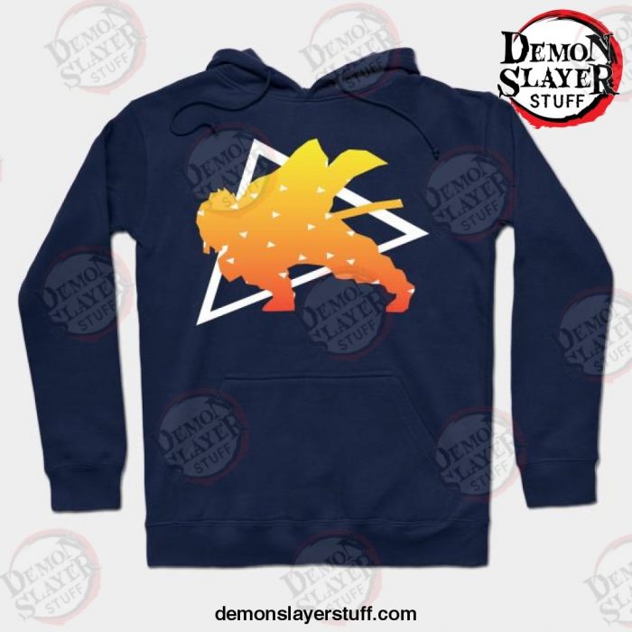 zenitsu silhouette hoodie navy blue s 543 - Demon Slayer Merch | Demon Slayer Stuff