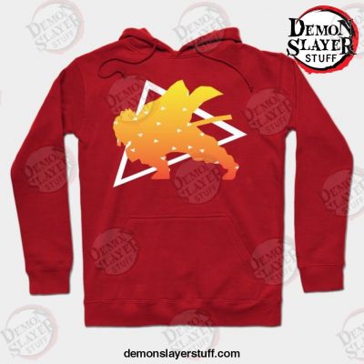 zenitsu silhouette hoodie red s 319 - Demon Slayer Merch | Demon Slayer Stuff