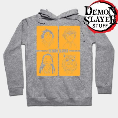 Demon Slayer Cute Window Hoodie Gray / S
