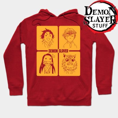 Demon Slayer Cute Window Hoodie Red / S
