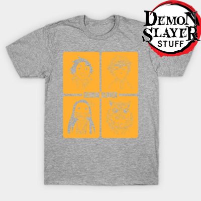 Demon Slayer Cute Window T-Shirt Gray / S