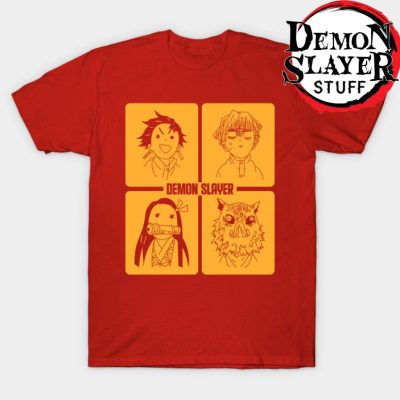 Demon Slayer Cute Window T-Shirt Red / S