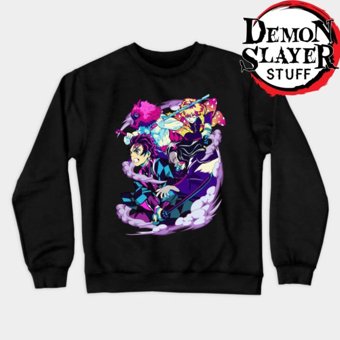 Demon Slayer Retro Style Sweatshirt Black / S