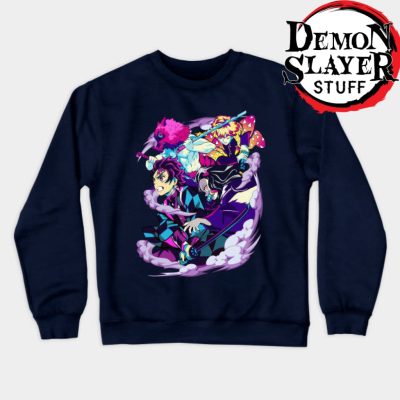 Demon Slayer Retro Style Sweatshirt Navy Blue / S