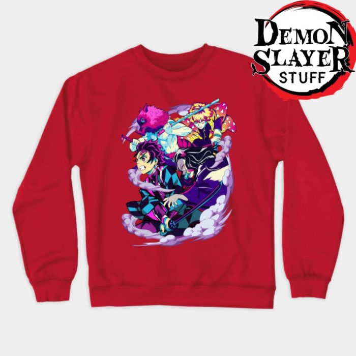 Demon Slayer Retro Style Sweatshirt Red / S