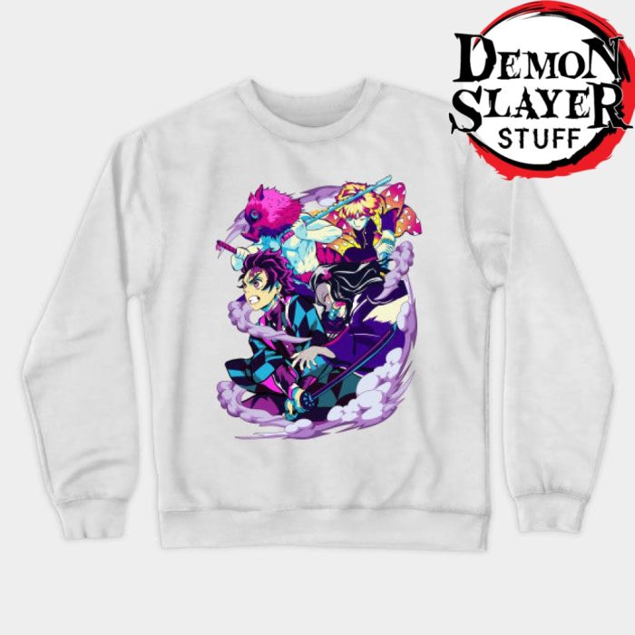 Demon Slayer Retro Style Sweatshirt White / S