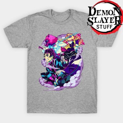 Demon Slayer Retro Style T-Shirt Gray / S