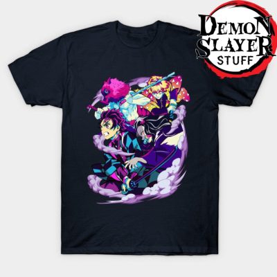 Demon Slayer Retro Style T-Shirt Navy Blue / S