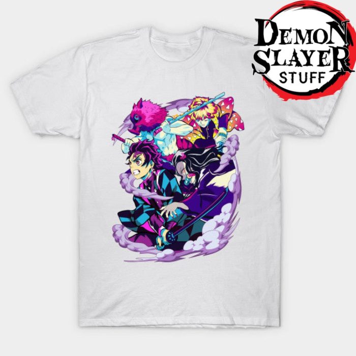 Demon Slayer Retro Style T-Shirt White / S