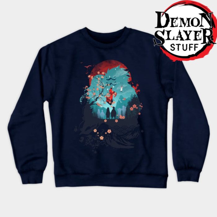 Demon Slayer Tanjiro Sweatshirt Navy Blue / S
