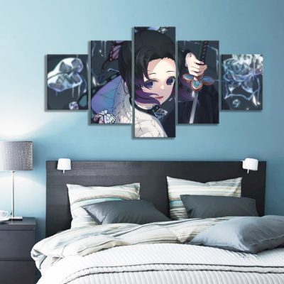 Home Decoration Modular Painting 5 Pcs HD Anime Girl Picture Kimetsu No Yaiba Shinobu Poster Canvas e1ca94e8 1b4a 4dce b096 135a99aa11d2 - Demon Slayer Merch | Demon Slayer Stuff