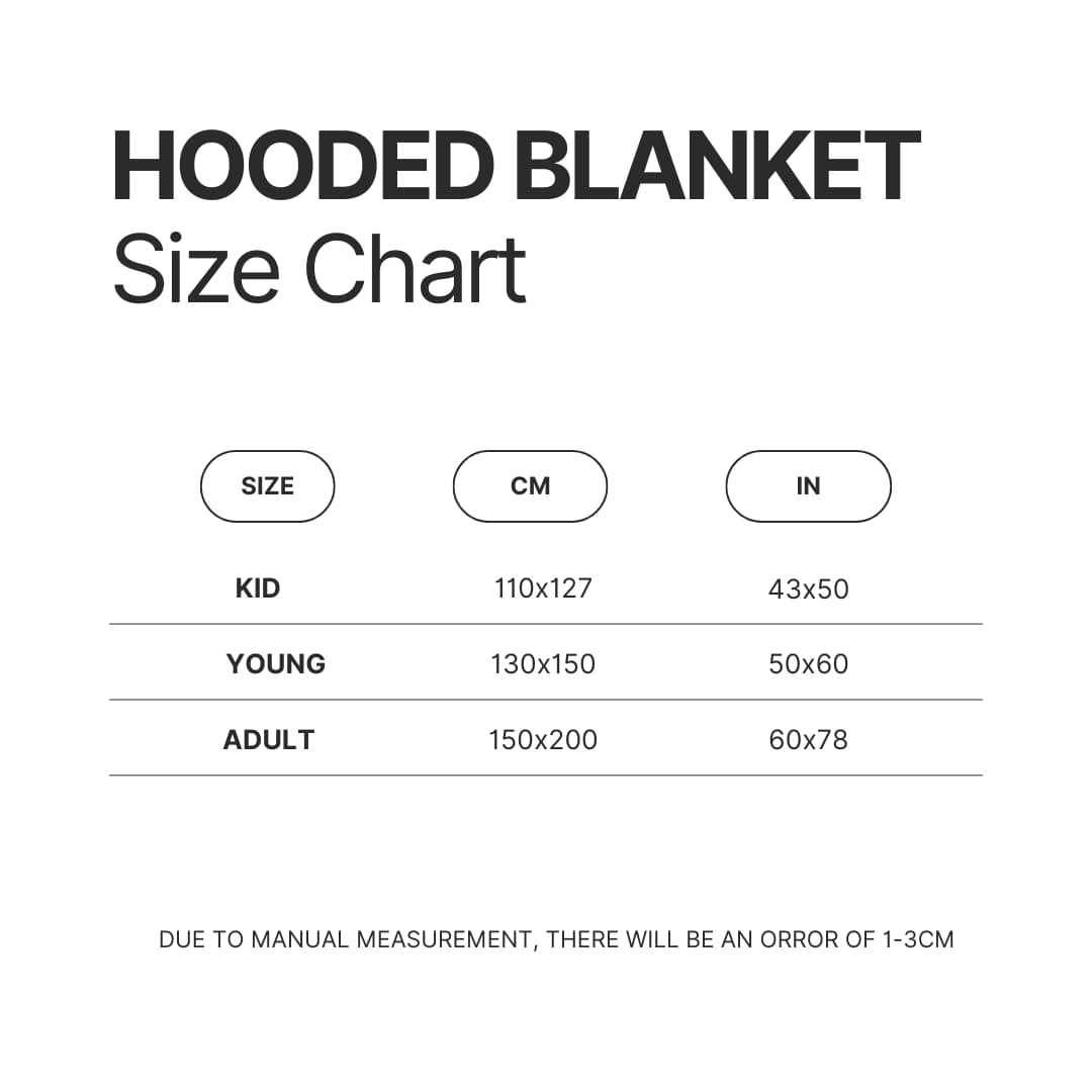 Hooded Blanket Size Chart - Demon Slayer Merch | Demon Slayer Stuff