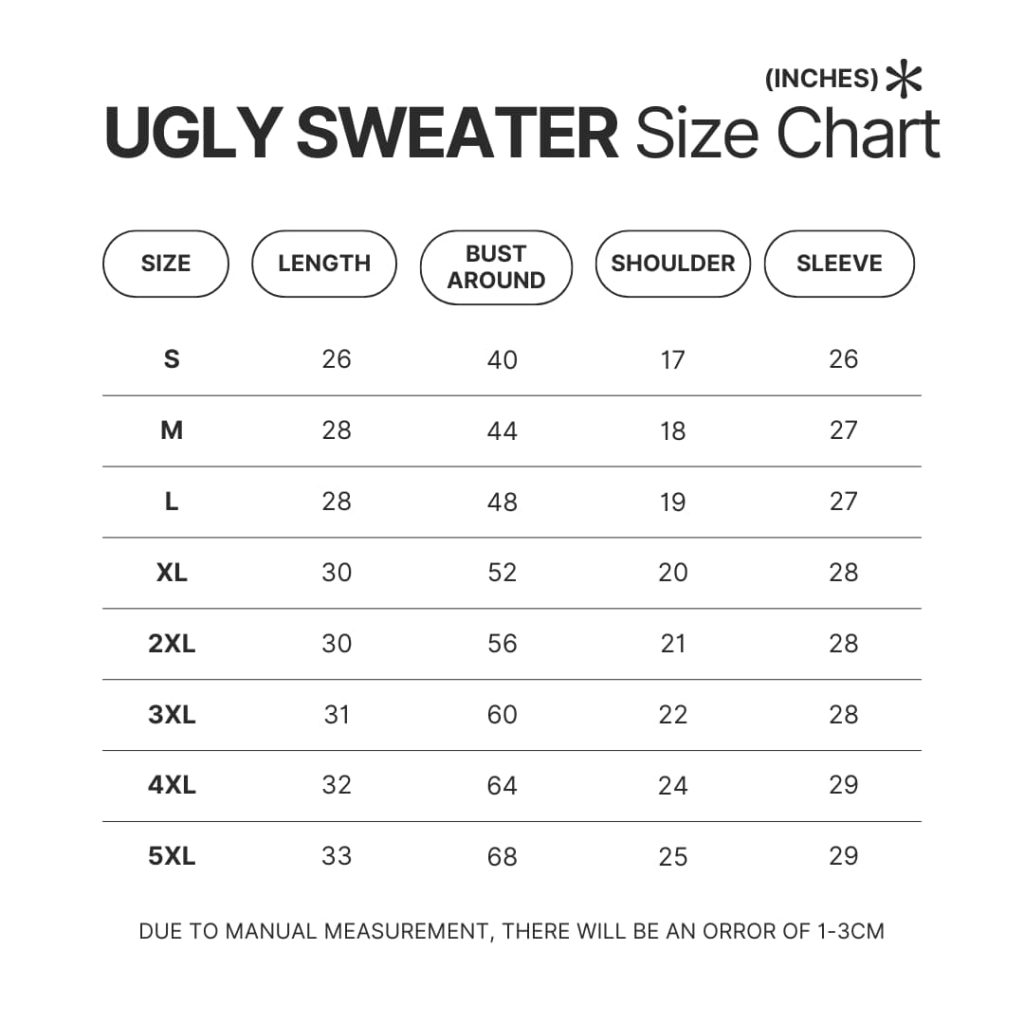 Ugly Sweater Size Chart - Demon Slayer Merch | Demon Slayer Stuff