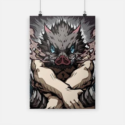 Demon Inosuke Hashibira Wall Art Wooden Frame