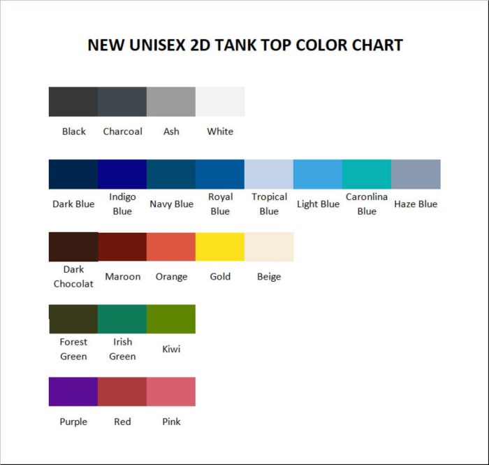 tank top color chart - Demon Slayer Merch | Demon Slayer Stuff